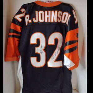Reebok NFL Football Jersey Cincinnati Bengals #32 R. Johnson XL Signed (J1)